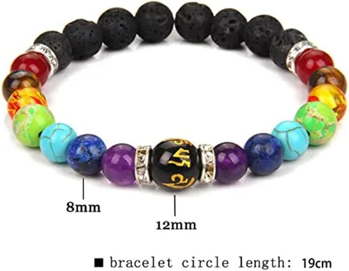 Vista 7 de KCRPM Pulsera Arus 7 Chakras Original, 7 chakras con piedras reales, juego de collar y pulsera de 7 chakras para mujeres y hombres, juego de joyería