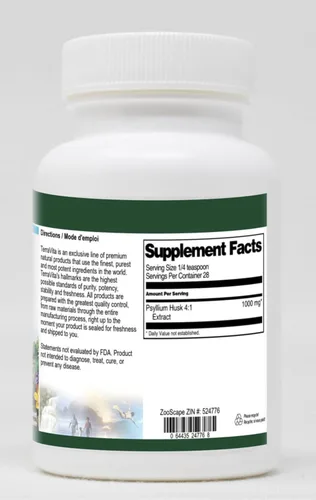 Vista 2 de Terravita Polvo de extracto de cáscara de psyllium 4:1 (1 oz, ZIN: 524776)