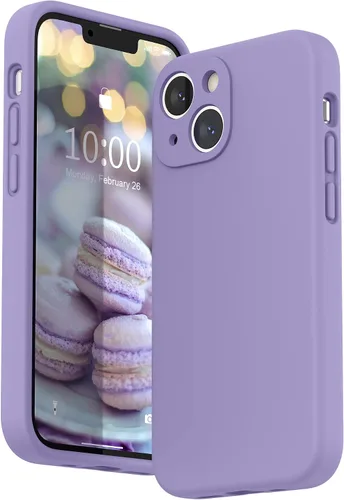 Vista 11 de SURPHY Funda compatible con iPhone 13 Mini con protector de pantalla, (protección de cámara y forro de microfibra suave), funda de silicona líquida