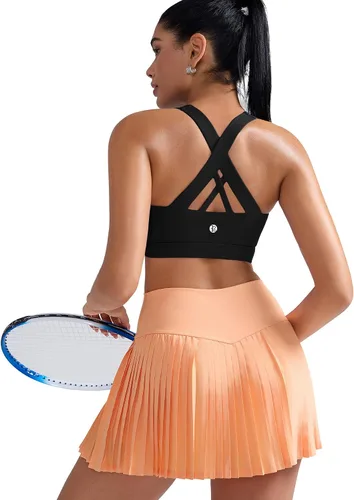 Vista 7 de RUNNING GIRL - Sujetadores deportivos para mujer, sujetadores deportivos con tiras acolchadas y espalda cruzada de apoyo medio con copas extraíbles