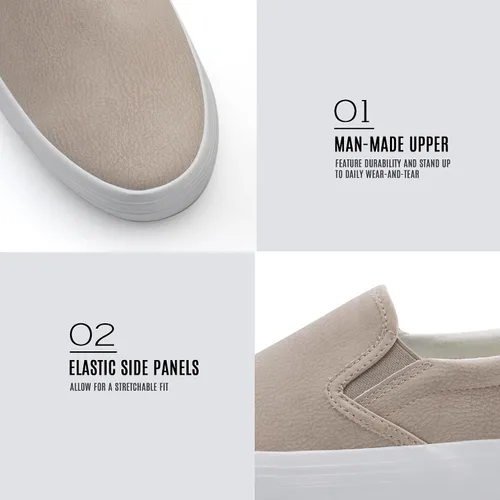 Vista 2 de JABASIC Mocasines de plataforma sin cordones para mujer, mocasines cómodos y casuales