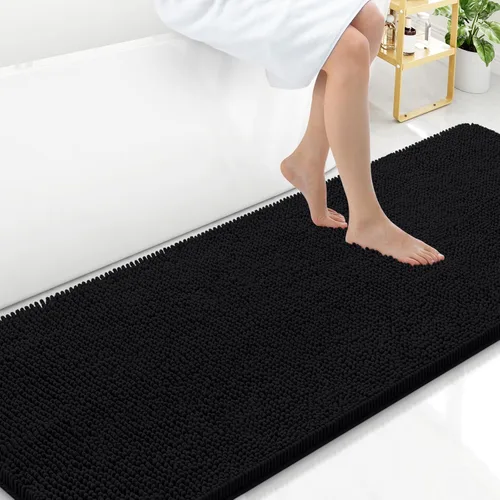Vista 40 de Arotive Alfombras de baño de felpilla extrasuaves y absorbentes, de 24 x 16 pulgadas, lavables a máquina, parte trasera de goma antideslizante