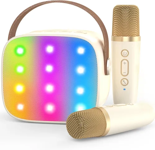 Vista 9 de Mini máquina de karaoke, juguetes divertidos, regalos de cumpleaños de Navidad para niños de 4 a 12 años, niñas, niños, adultos, juguetes