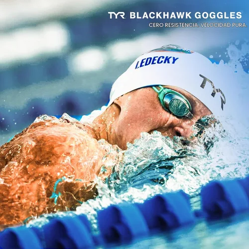 Vista 2 de TYR Adult Blackhawk Racing Goggles - Streamlined Performance Swim Goggles Low Profile Drag Reduction Wide Peripheral Polycarbonate Lenses