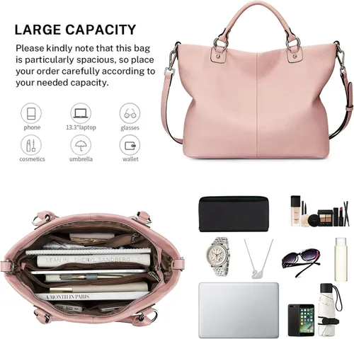 Vista 5 de Bolso Kattee para mujer de cuero suave, bolso cruzado superior y bolsos de mano