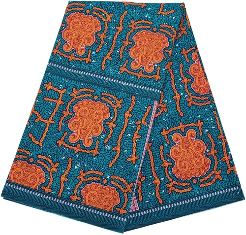 Vista 12 de BintaRealWax Tela africana de 6 yardas 100% algodón Ankara Kente Print Fabric Paño geométrico circular rojo de la impresión de la cera