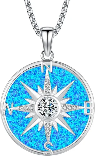 Vista 11 de Collar de Brújula para Hombres y Mujeres de Plata de Ley 925 con Colgante de Urna para Cenizas, Colgante de Medallón con Foto, Collar de Ancla