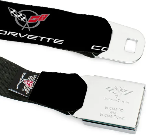 Vista 9 de Buckle-Down Cinturón de seguridad - CORVETTE C5 Logo NegroGrisBlancoRojo Repetición - 1.0 pulgadas de ancho - 20-36 pulgadas de largo