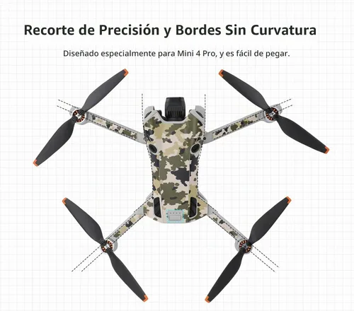 Vista 4 de [Usado] Adhesivos de piel compatibles con DJI Mini 4 Pro, adhesivo impermeable para DJI Mini 4 Pro Drone y controlador RC 2 (A)