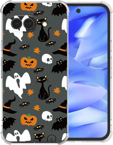 Vista 15 de Funda transparente de Halloween para Google 6a, con patrón de fantasma, funda protectora de TPU suave, delgada, a prueba de golpes, para niños