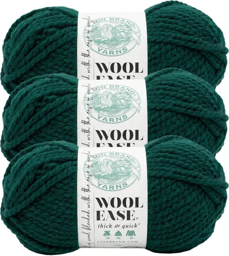 Vista 130 de Lion Brand Yarn - Ovillo de lana Wool-Ease Thick & Quick color fuerza aérea