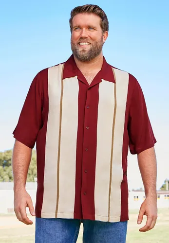 Vista 3 de KingSize Camisa de campamento de bloques de color grande y alta para hombre