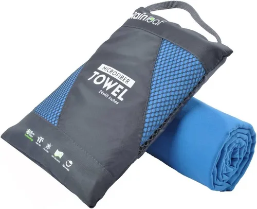 Vista 22 de Toalla de microfibra Rainleaf perfecta para viajes y gimnasio y camping. Secado rápido - Super absorbente - Ultra compacta - Liviana. Adecuada