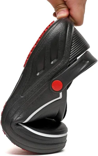 Vista 6 de Zapatos de trabajo de seguridad antideslizantes para hombres y mujeres, para enfermería de jardín, resistentes al agua, para cocina, chef, Negro, 9