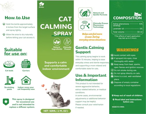 Vista 8 de 2 botellas de feromonas calmantes para gatos en aerosol para hogares