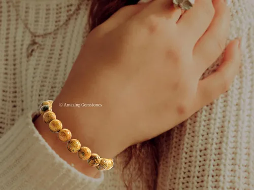 Vista 889 de Amazing Gemstone Crystal Bracelet for Women Men's Gifts - Protection Healing Crystal Bracelet - 8mm Gemstone Beaded Stretchable Bracelet Pulseras