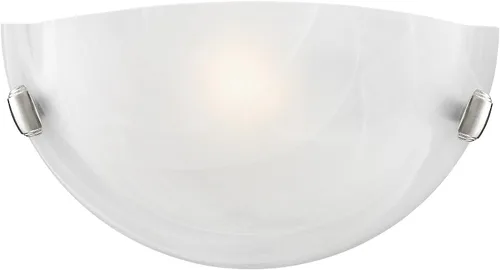 Vista 3 de Livex Lighting 4271-91 Home Basics Lámpara de pared de 1 luz de níquel cepillado con cristal de alabastro blanco Vidrio de alabastro blanco