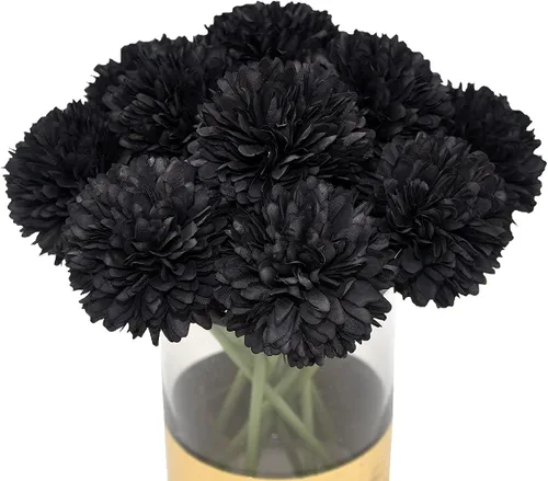 Vista 17 de 10 plantas artificiales de flores artificiales de seda de crisantemo, arreglos de hortensias, ramos de boda, decoración del hogar, cocina, jardín