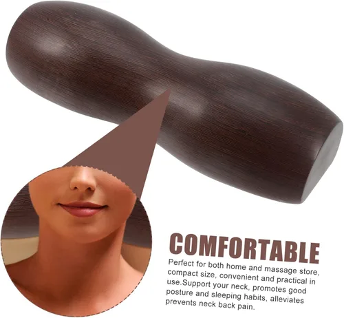 Vista 9 de Almohada ergonómica de madera para soporte de espalda, almohada de sala de sauna, almohada de madera tipo U para dolor de cuello y lumbar