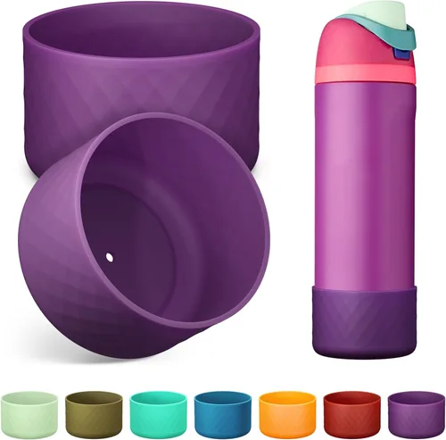 Vista 54 de 2 botas de silicona para botella de agua Owala de 24 onzas, 32 onzas, 40 onzas, funda protectora antideslizante para botellas de agua de acero