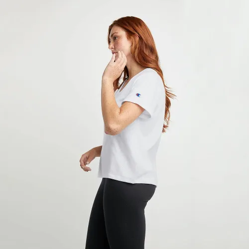 Vista 6 de Champion Powerblend - Camiseta de manga corta para mujer, talla grande, cuello en V, para mujer
