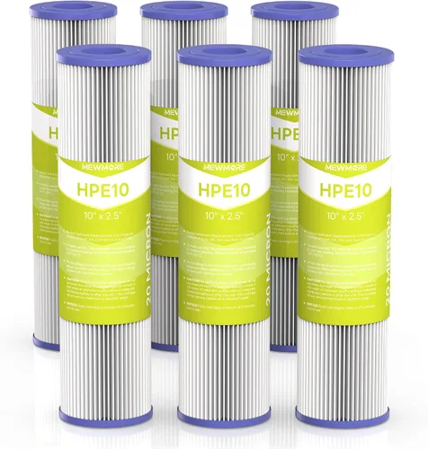 Vista 8 de Cartucho de filtro de agua de 20 micrones para toda la casa, filtros de sedimentos plisados para agua de pozo, reemplazo universal para cualquier
