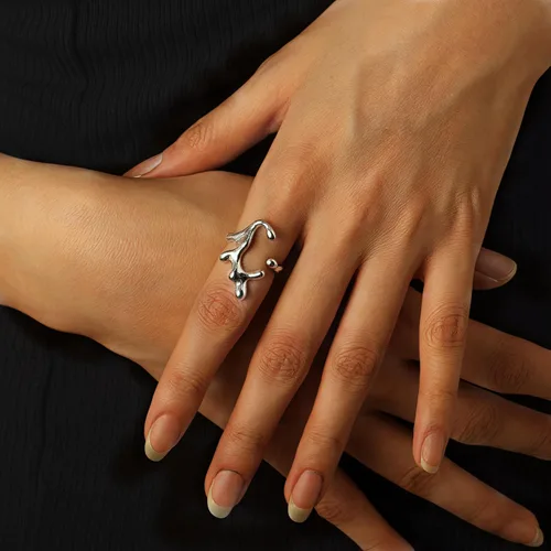Vista 97 de 925 Sterling Silver Ring Minimalist Adjustable Rings Band Handmade Rings for Women Girls