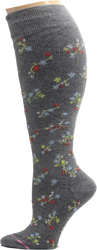 Vista 2 de Dr. Motion 4 pares de calcetines de compresión de pantorrilla ancha para mujer, talla grande, soporte graduado