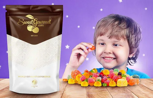 Vista 5 de SweetGourmet - Rodajas de frutas surtidas Caramelos de gelatina a granel 1 libra