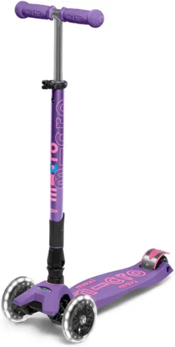 Vista 10 de Micro Kickboard – Maxi Deluxe plegable LED – Triciclo, inclinarse para dirigir, plegable para llevar – Micro patinete suizo diseñado para niños