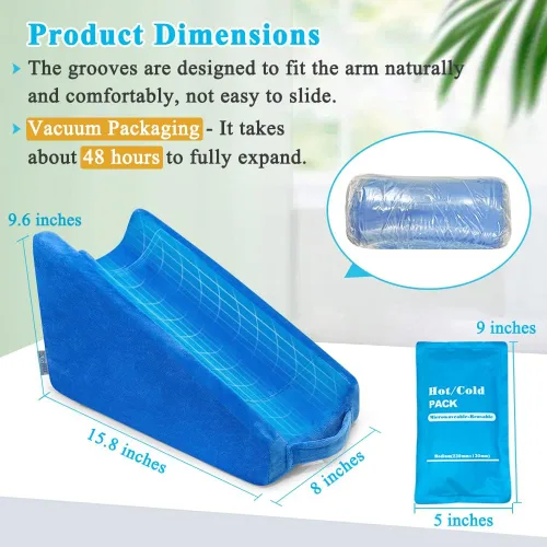 Vista 3 de Almohada de elevación de brazo con cuña para elevar el brazo después de la cirugía, almohada de muñeca rota, codo para dormir, almohada de apoyo