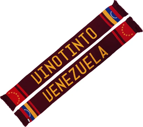 Vista 2 de Venezuela Bufanda de punto de fútbol, Granate, rojo, amarillo, azul