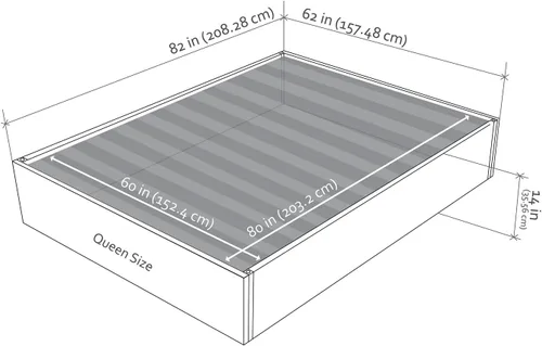 Vista 2 de VANT Cama de plataforma tapizada, tamaño Queen, color beige Boucle, marco de cama de fácil montaje, no necesita somier, base para un apoyo óptimo