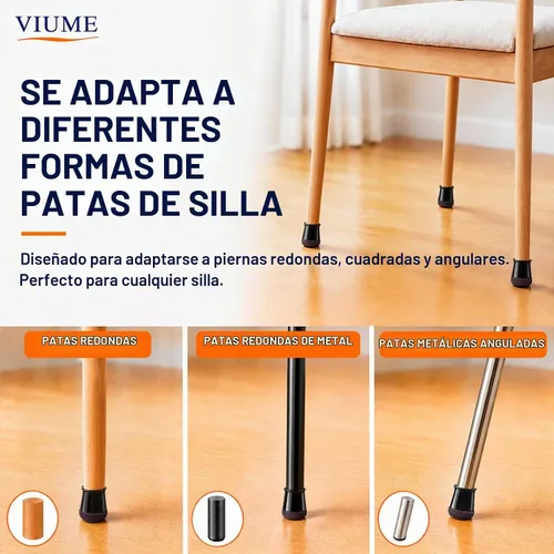 Vista 5 de 24 Piezas Protectores de Piso para Patas de Silla para Pisos de Madera Dura Cubiertas de Silicona para Proteger Pisos de Baldosas de Madera