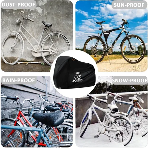 Vista 5 de Funda impermeable para bicicleta de alta densidad para 1 o 2 bicicletas 210D Lightweight Durable, UV Resistant Dustproof, Mountain Road Bike Ebike