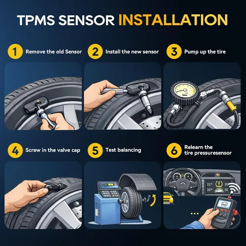 Vista 5 de AUTOKAY Sensores de presión de neumáticos, 315 MHz TPMS Sensores de sistema de monitoreo de presión de neumáticos para Subaru Impreza Tribeca WRX