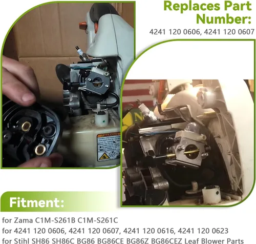 Vista 4 de AUTOKAY Carburador C1M-S261B 4241 120 0616 se adapta a STIHL SH56 SH56C SH86 SH86C BG86 BG86CE BG86Z BG86CEZ soplador de hojas Carb RE # C1M-S261C