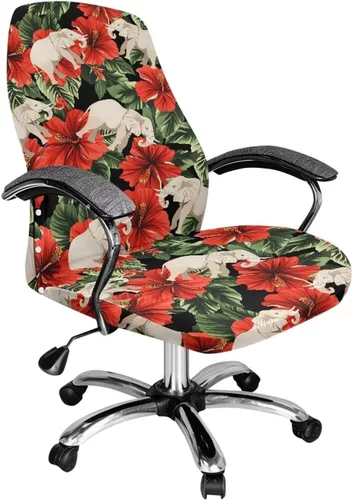 Vista 31 de Funda para silla de oficina de mármol morado, lavable, funda para silla de escritorio, fundas para silla de computadora para silla giratoria, silla
