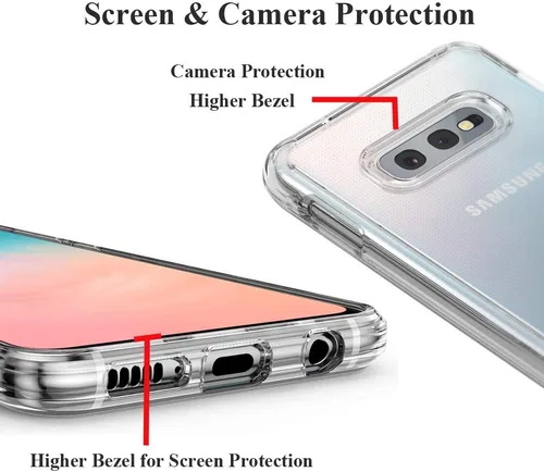 Vista 27 de Unov Funda para Galaxy S10, transparente con diseño en relieve, flor Flor estética
