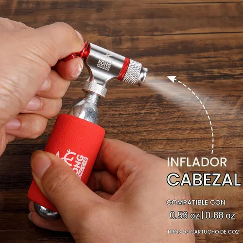 Vista 4 de Kit de herramientas de reparación de bicicletas-Kits de inflador de CO2 con cartuchos de CO2, multiherramientas 8 en 1, bolsa de sillín, parches