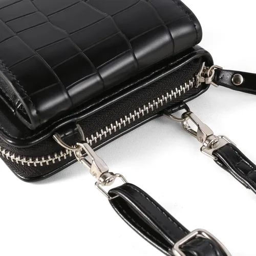 Vista 5 de Small Crossbody Cell Phone Bag Wallet Purse with Card Slots for Women Compatible for iPhone 17 Pro Air Galaxy S26+ D-Negro