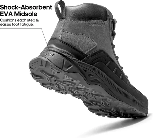 Vista 3 de NORTIV 8 Botas de senderismo impermeables para mujer, botas de senderismo al aire libre para senderismo