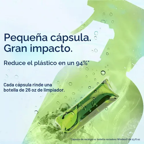 Vista 2 de Windex Recambio de 1 galón, repuesto de limpiador de vidrio 1 galón original