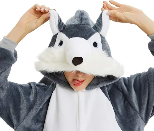 Vista 7 de Très Chic Mailanda Animal Pajamas for Women Men Adult Onesie Unisex Sleepwear Halloween Cosplay Costume