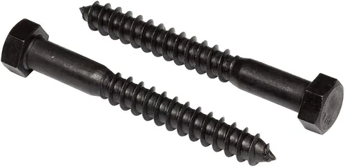 Vista 6 de Pernos de rezago hexagonales de acero inoxidable de 1/4" x 1-1/2" (25 piezas) Oxidado negro en EE.UU. por Makers Bolt
