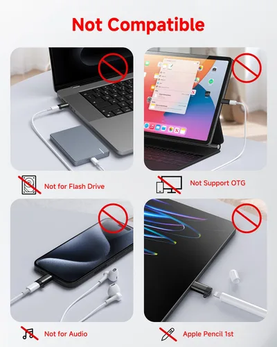Vista 7 de Paquete de 4 adaptadores Lightning a USB C para iPhone 15/16 Pro Max/Plus, Samsung S24, iPad Air, carga rápida y transferencia de datos, cable