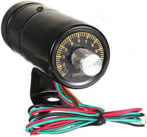 Vista 5 de E Support - Tacómetro con LED ajustable y luz para RPM de 1000 - 11000 universal, Azul LED Led azul