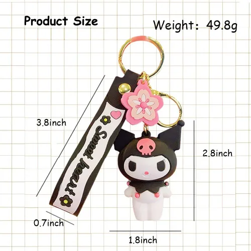 Vista 2 de ACCENE Lindo Kawaii Accesorios Anime Llavero Adorable Llavero Llavero Llavero Bolso Cinnamoroll Llavero