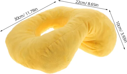 Vista 2 de KICHOUSE Memory Foam Face Down Pillow for Stomach Sleeping Ergonomic Prone Cushion for Eye Surgery Neck Support for Seniors and Patients Yellow