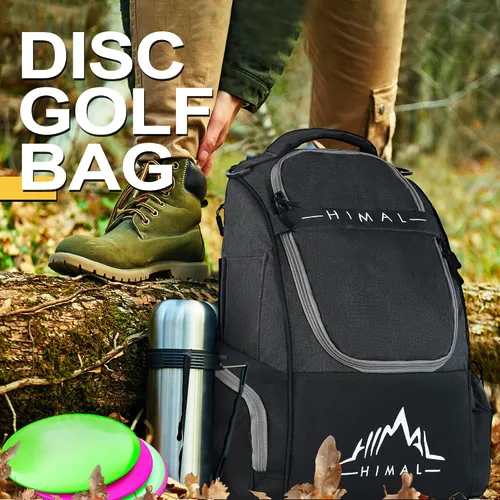Vista 6 de HIMAL HIMAL Disc Golf Bag, 22+ Discs Lightweight Backpack Durable Disc Golf Backpack, Large Capacity, Multiple Storage Pockets, Padded Straps